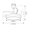 Ventilador techo HENRY XXL 5 aspas desplegables blanco - Imagen 6