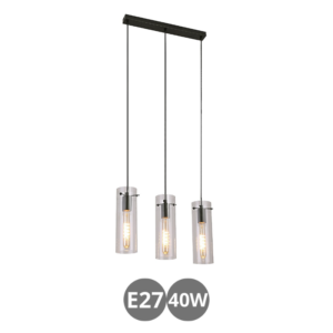 Colgante ACANTHA 3x E27 cristal transparente