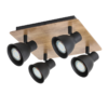 Plafón foco INDUSTRIAL 4x GU10 negro haya - Imagen 3