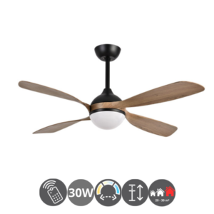 Ventilador LIVORNO con luz 132cm negro haya (+ de 20m²)