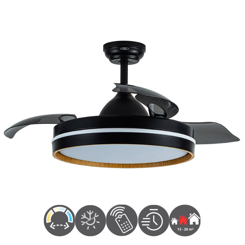 Ventilador NALON 109cm negro madera