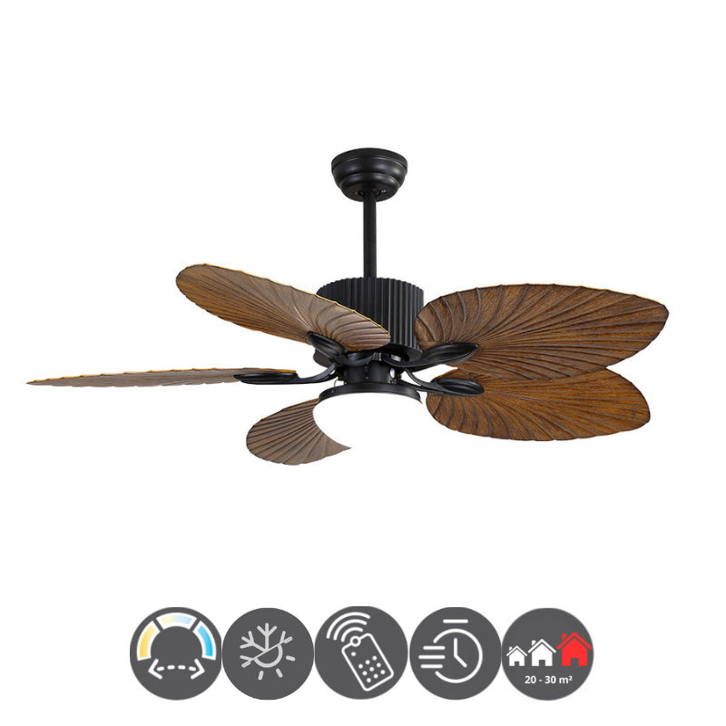 Ventilador COLLA 132cm negro madera