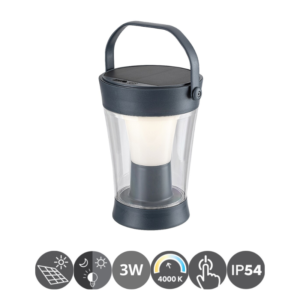 Sobremesa exterior ANGERS solar y recargable USB con USB
