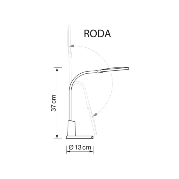 Flexo estudio RODA dimable negro - Imagen 2