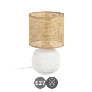 Sobremesa NATURAL E27 blanco 35cm