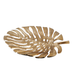 Centro de mesa HOJA metal oro