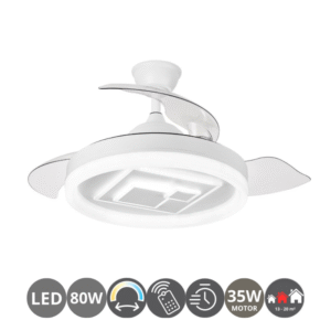 Ventilador techo FASHION 3 aspas desplegables blanco