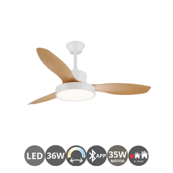 Ventilador GINNA S blanco haya (0-13m²)