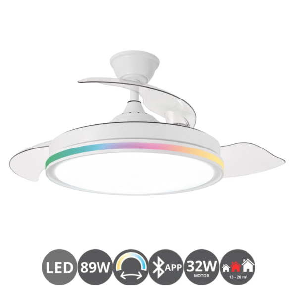 Ventilador PLAY RGB blanco (13-20m²)