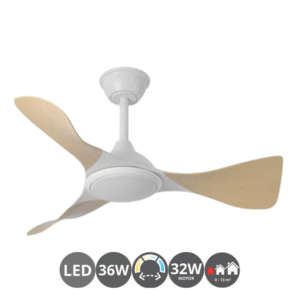 Ventilador CAIMAN blanco haya (-13m²)