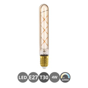 Bombilla ZIGZAG E27 T30 caramelo