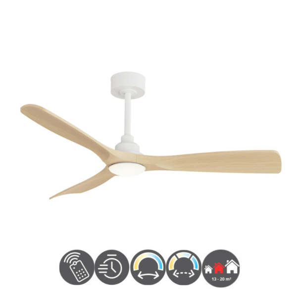 Ventilador CARLA L 132cm madera blanco haya