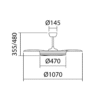 Ventilador retráctil TURIN 36w níquel satinado (13-20m²) - Imagen 4
