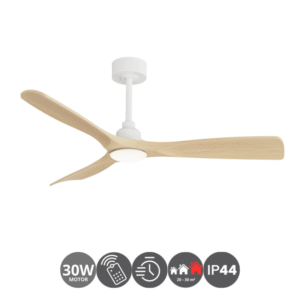 Ventilador CARLA L 132cm madera blanco haya