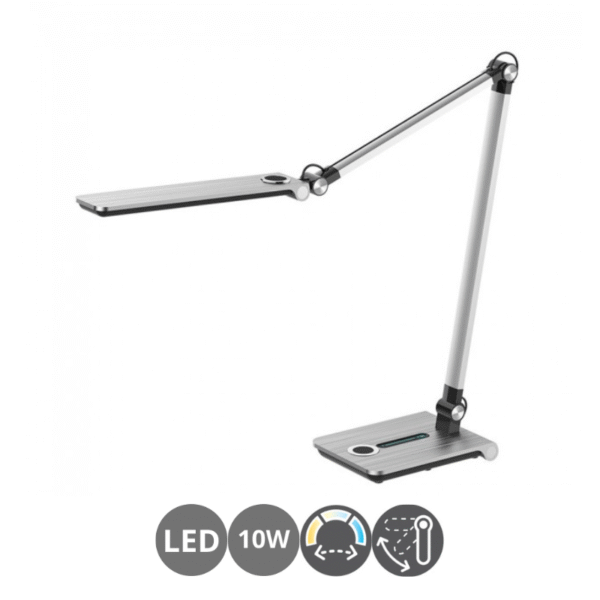 Flexo led DARDO 10 watts con memoria plata