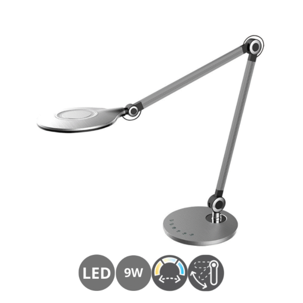 Flexo led MIRO 9 watts con memoria plata