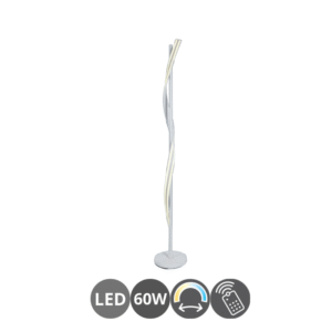 Lámpara de pie led 60w gris plata