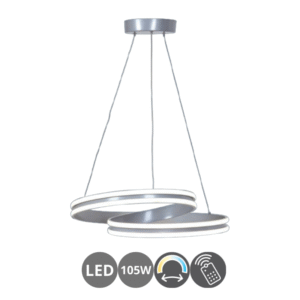 Lámpara led OCHO 105w dimable gris plata