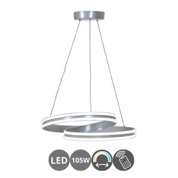 Lámpara led OCHO 105w dimable gris plata