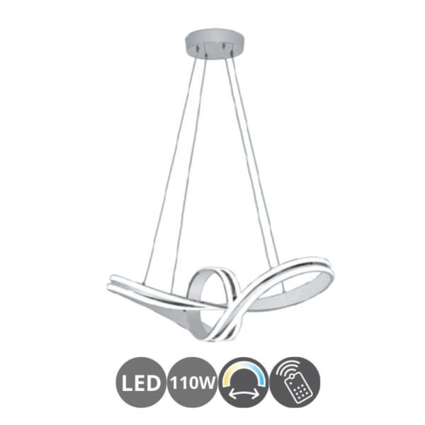 Lámpara led NUDO 110w dimable gris plata