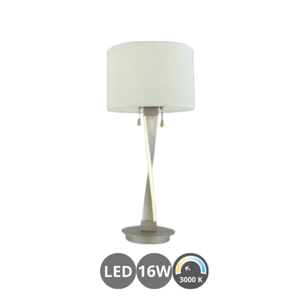 Sobremesa led TORT 16w níquel satinado