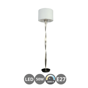 Lámpara de pie led TORT 50w níquel satinado