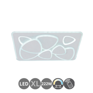 Plafón led FANTASIA XL 222w dimable con mando a distancia y memoria blanco