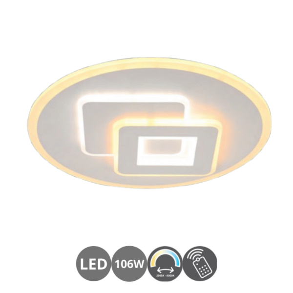 Plafón led CIRCULO SMD 106w dimable con mando a distancia y memoria blanco