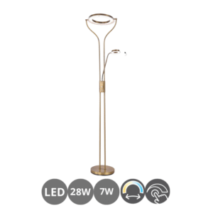 Lampara de pie led LECTOR 28+7w cuero