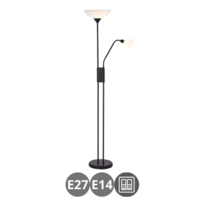 Lampara de pie LECTOR E27+E14 negro