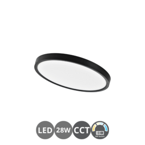 Plafón led ZOOM 28 watt 30cm negro