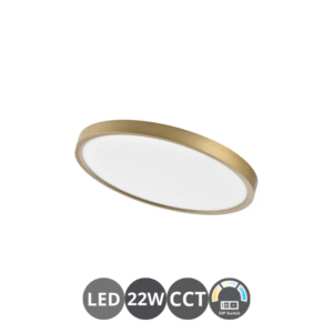 Plafón led ZOOM 22 watt 23cm oro