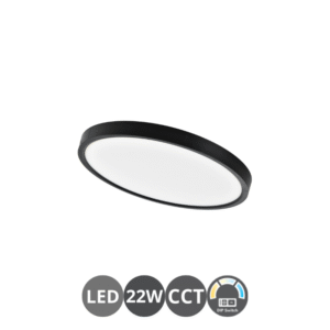 Plafón led ZOOM 22 watt 23cm negro