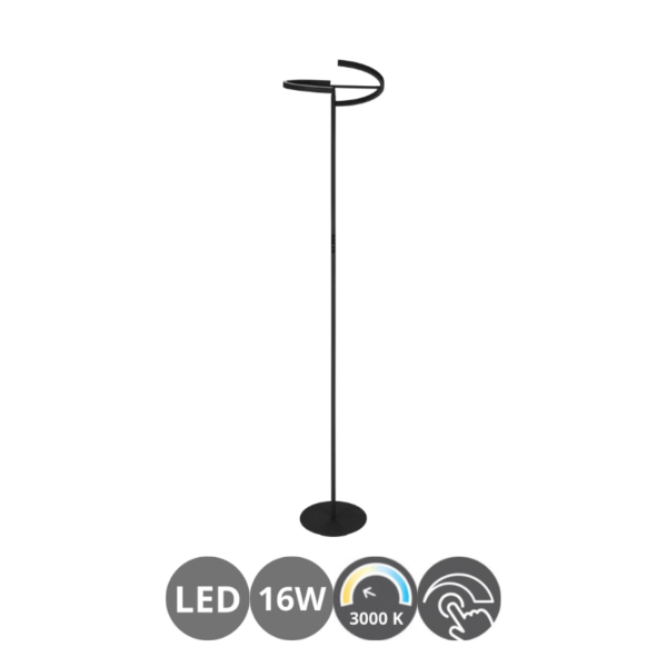 Lampara de pie led CASTELPOTO 2x 8,8w negro