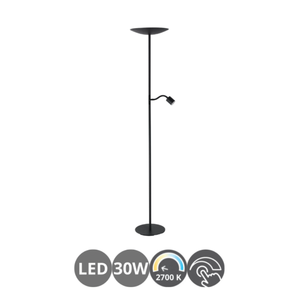 Lampara de pie led CANIVARINO 30,5w negro
