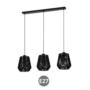 Colgante PERSELEY 3x E27 acero negro
