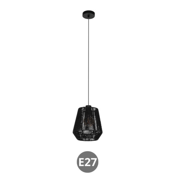 Colgante PERSELEY E27 acero negro