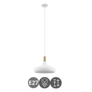 Lámpara colgante SABINAR 40⌀ madera blanco