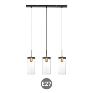 Lámpara de colgar TRIEL 3x E27 negro