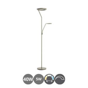 Lampara de pie led SATURN con lector 40+5w verde musgo