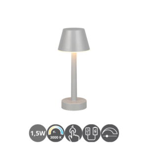 Lampara de sobremesa led VIDAL USB 3000K táctil gris
