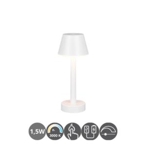 Lampara de sobremesa led VIDAL USB 3000K táctil blanco