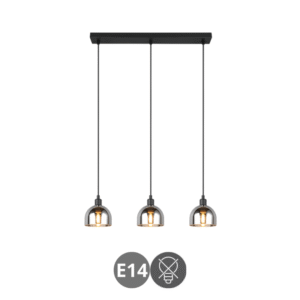Lámpara de colgar MOLLY 3x E14 negro