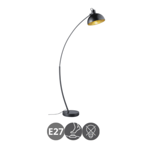 Lámpara de pie RECIFE E27 metal negro