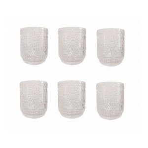 Juego de 6 vasos de cristal 360ml grabado margarita