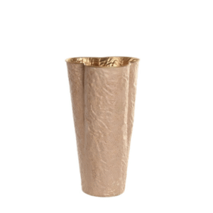 Jarrón METAL 41cm rugoso arena oro