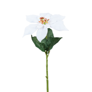 Flor artificial POINSETIA blanca 43cm