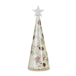 Figura ÁRBOL NAVIDAD con luz 24cm cristal
