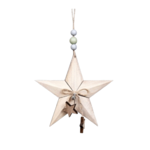 Figura colgante ESTRELLITAS 15cm madera