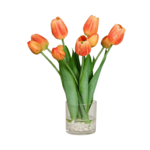 Jarron AGUAS MAGICAS tulipanes naranjas 46 cms